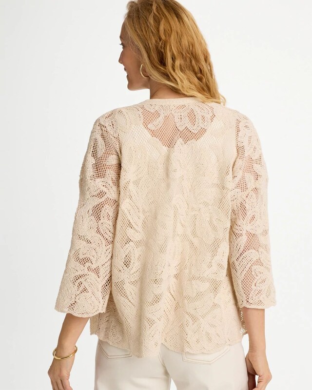 Short Crochet Lace Kimono - image 3